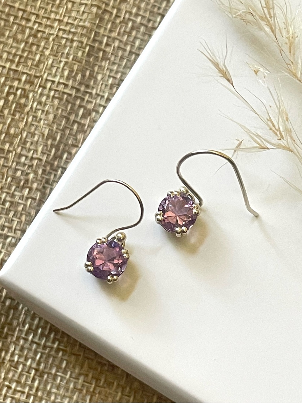925 Sterling Silver Amethyst Dangle Earrings! VIBES “Spring&summer” - Picture 15 of 15